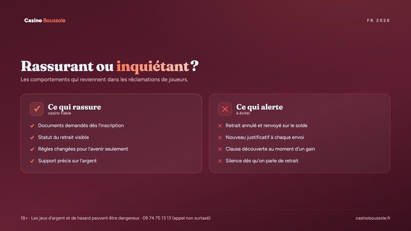 Casino fiable : comportements rassurants et points d'attention