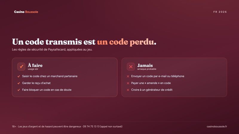 Règles de sécurité Paysafecard pour protéger son code